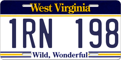 WV license plate 1RN198