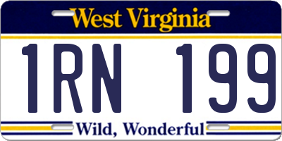 WV license plate 1RN199
