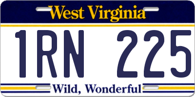 WV license plate 1RN225