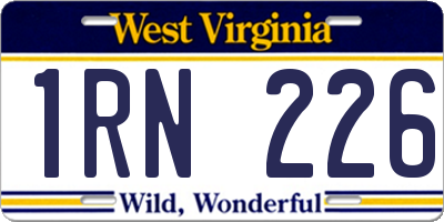 WV license plate 1RN226