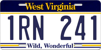 WV license plate 1RN241