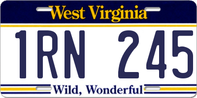 WV license plate 1RN245