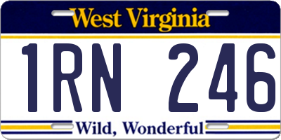 WV license plate 1RN246