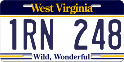 WV license plate 1RN248
