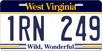 WV license plate 1RN249