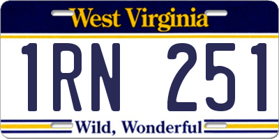 WV license plate 1RN251