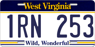 WV license plate 1RN253
