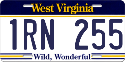 WV license plate 1RN255