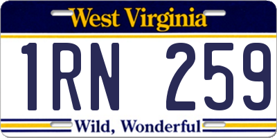 WV license plate 1RN259