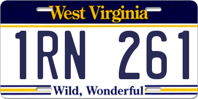 WV license plate 1RN261