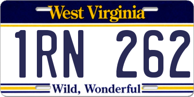 WV license plate 1RN262