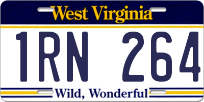 WV license plate 1RN264