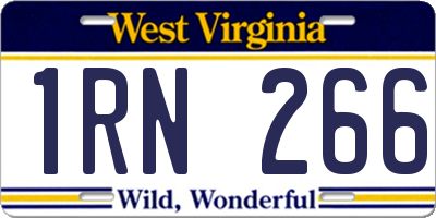WV license plate 1RN266