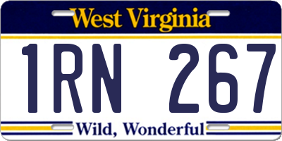 WV license plate 1RN267