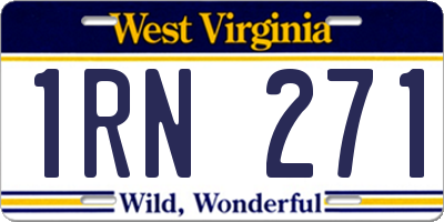 WV license plate 1RN271