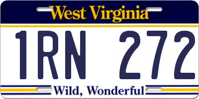 WV license plate 1RN272