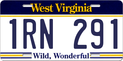 WV license plate 1RN291