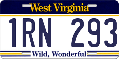 WV license plate 1RN293