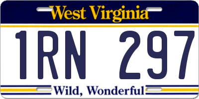 WV license plate 1RN297