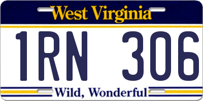WV license plate 1RN306