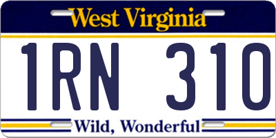 WV license plate 1RN310