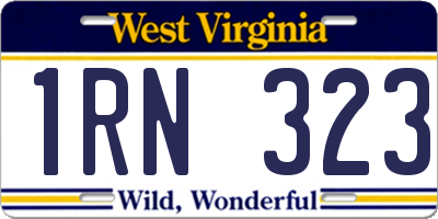 WV license plate 1RN323