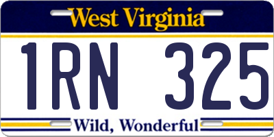 WV license plate 1RN325