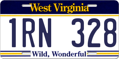 WV license plate 1RN328