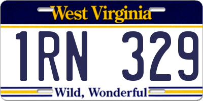 WV license plate 1RN329