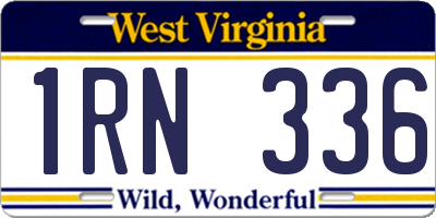 WV license plate 1RN336