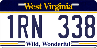 WV license plate 1RN338