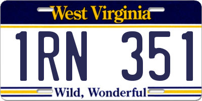 WV license plate 1RN351