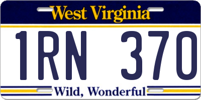 WV license plate 1RN370