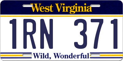 WV license plate 1RN371