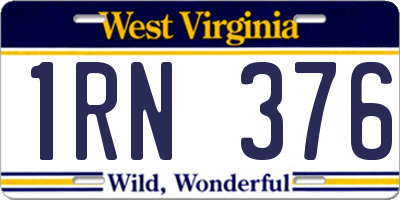 WV license plate 1RN376