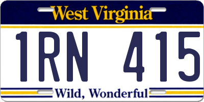 WV license plate 1RN415