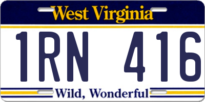 WV license plate 1RN416