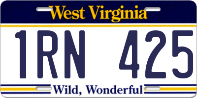 WV license plate 1RN425