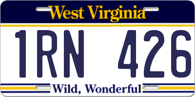 WV license plate 1RN426