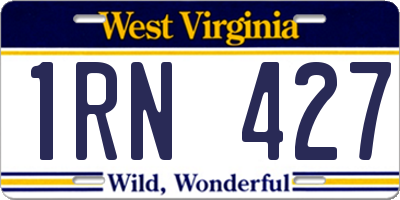 WV license plate 1RN427