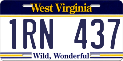 WV license plate 1RN437