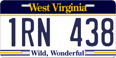 WV license plate 1RN438