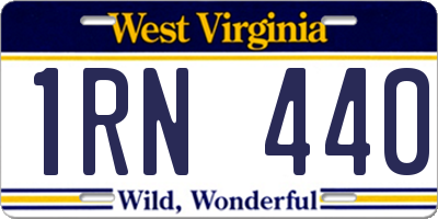 WV license plate 1RN440