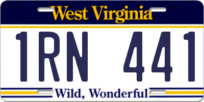 WV license plate 1RN441