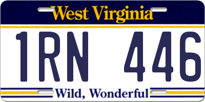 WV license plate 1RN446
