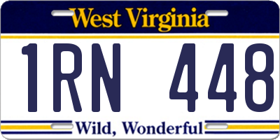 WV license plate 1RN448