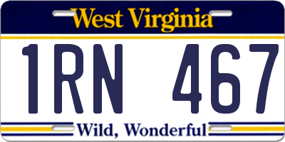 WV license plate 1RN467