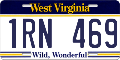 WV license plate 1RN469