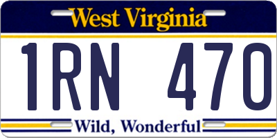 WV license plate 1RN470