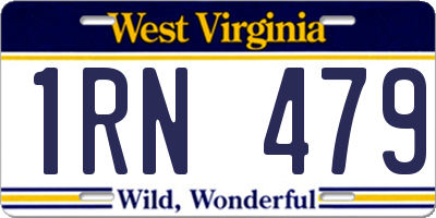 WV license plate 1RN479